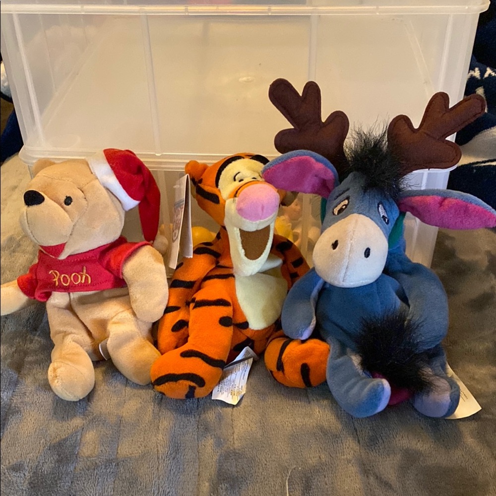 Disney Plush Pooh, Tigger, and Eeyore
